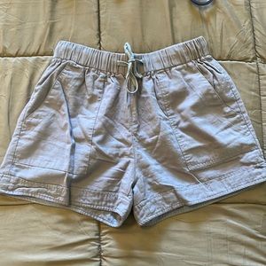 Womens blue cotton/linen shorts
